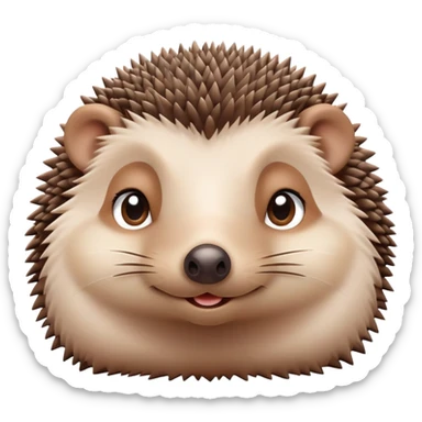 cute friendly hedgehog with sleepy eyes in the evening sticker