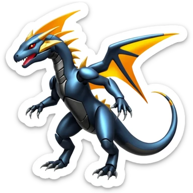 Futuristic Salandit-Zekrom-Palkia-Fakémon-hybrid-creature (full body)  sticker