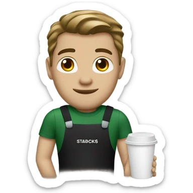 Male Starbucks employee sticker