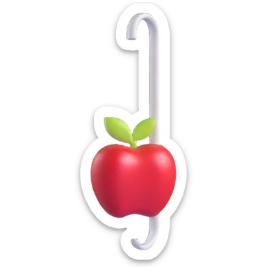 sleek white wall-mounted coat hooks in apple-inspired minimalist design sticker