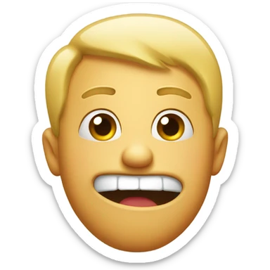 Flushed quirky face sticker