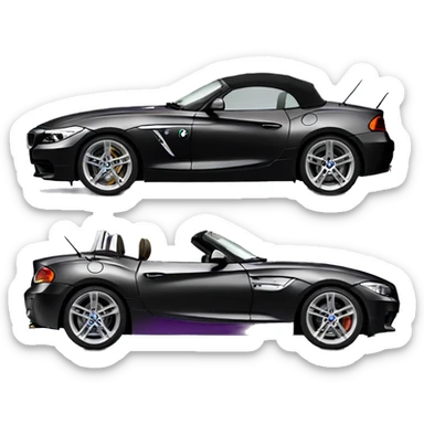 black bmw z4 with purple rims sticker