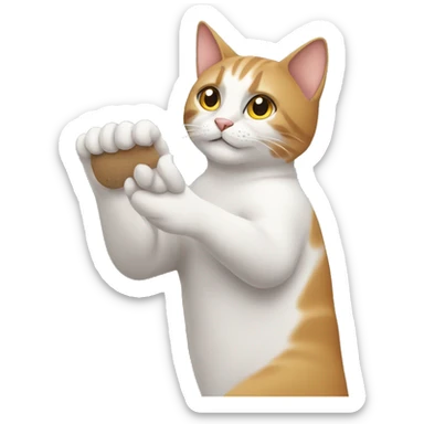 gato levantando la mano sticker