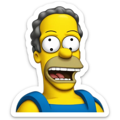 Homer Simpson with flag of Gabon sticker