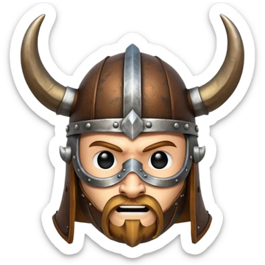 Solo el casco vikingo con cuernos sin cara de persona sticker