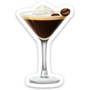 Espresso Martini with three coffee beans on top sticker