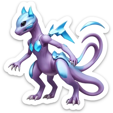  Cool Edgy Shiny Legendary Mewtwo-Digimon-Genesect-Palkia-hybrid full body sticker