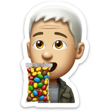 Eminem eating m&ms sticker