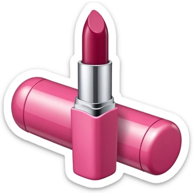 labial bordo con packaging cromado y algun detalle en rosa en el packaging sticker