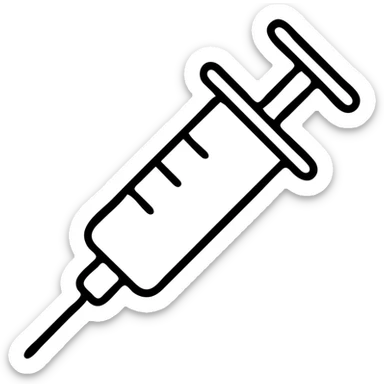 syringe, outlined icon style sticker