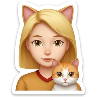 Cat woth a person sticker