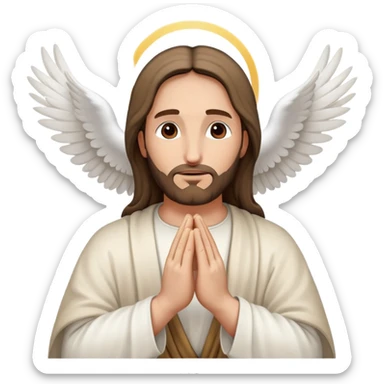 Jesus praying hands with a dove of peace flying above sticker