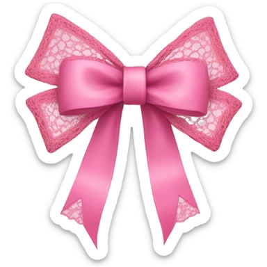 Pink bow with lace  sticker