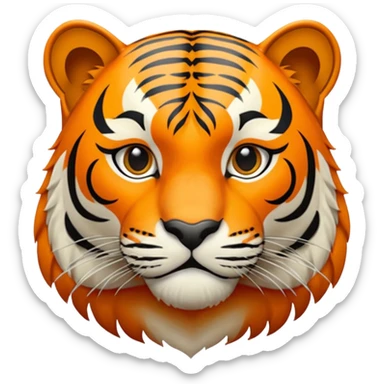 Tigre adulto feroz con la cara mas real no de caricatiraen la cima  sticker
