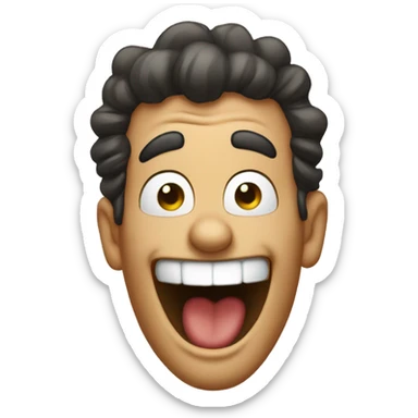 goofy ahh holding in laughter face brainrot sticker