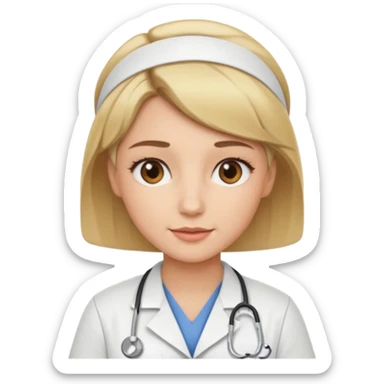 Hot nurse blonde wild short hair, Brown-blonde highlights 
 sticker