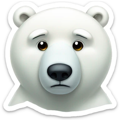 cute polar bear sad sticker