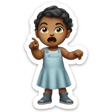 angry baby girl pointing with hand sticker