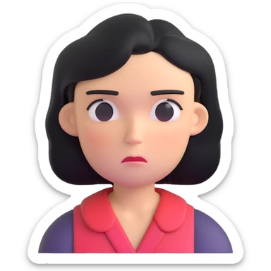 sad woman frowning sticker