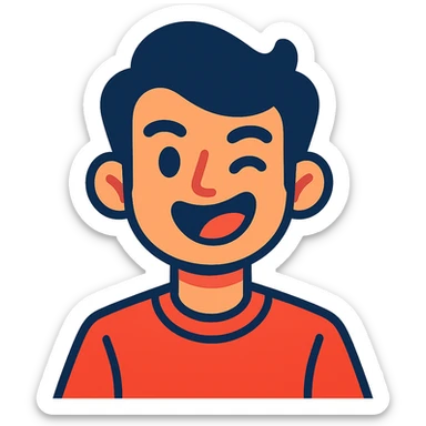 personalized cartoon avatar with playful expression sticker