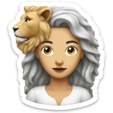 lady with a lion sticker