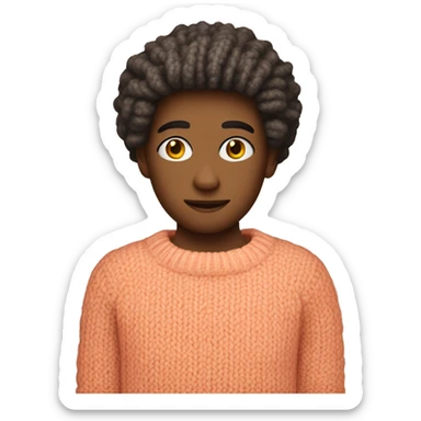 Pinkish orange knitted sweater sticker