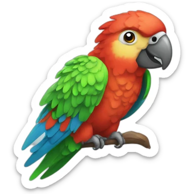 happy animal parrot sticker