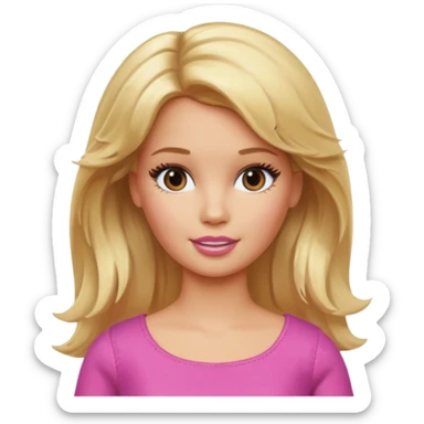 Barbie with messy hair sticker