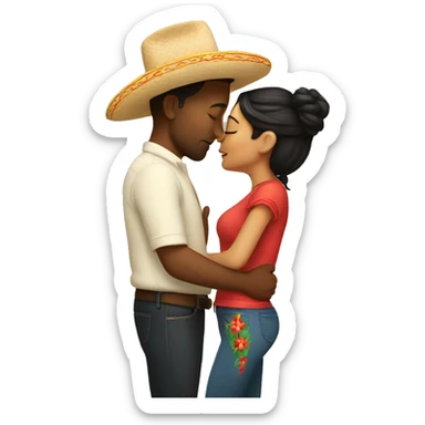 Couple kissing Mexican  sticker