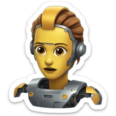 La cara de un robot sorprendido sticker