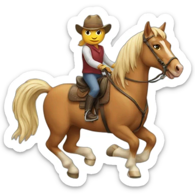 Cat riding a horse sticker
