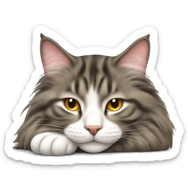 sleeping norwegian forest cat sticker