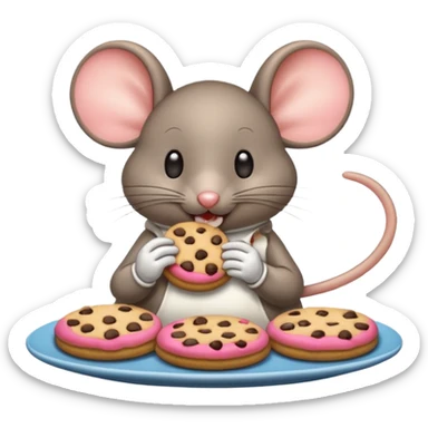 mouse eating cookies sticker