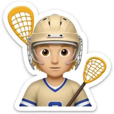 Blonde white lacrosse guy sticker