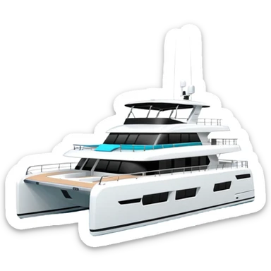 a lagoon SIXTY 7 power catamaran with no wording on it  sticker