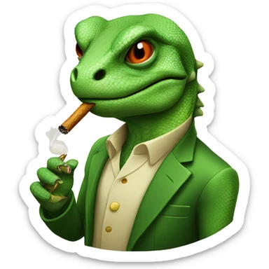 Lizard smoking  sticker