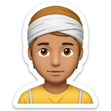 necesito una cara de un hombre con una vincha sticker