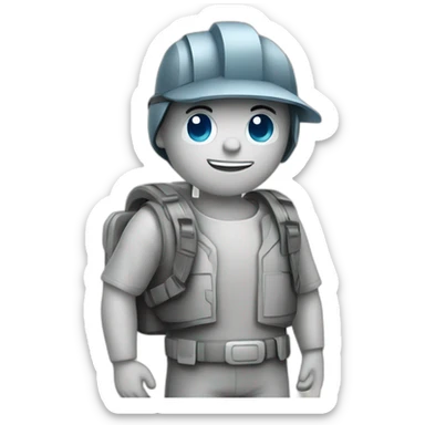 futuristic paper boy sticker