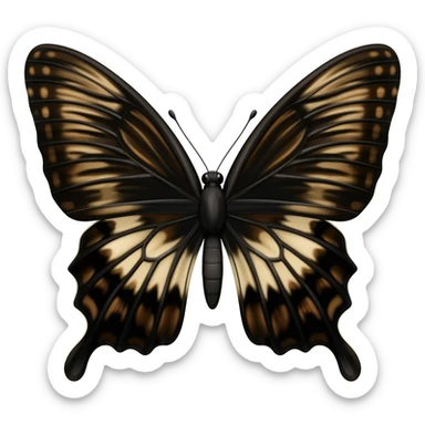 Butterfly black and brown sticker