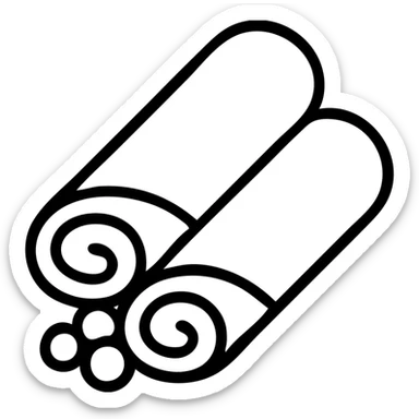 simple line art of french crêpes, rolled with fruit filling, minimal style sticker