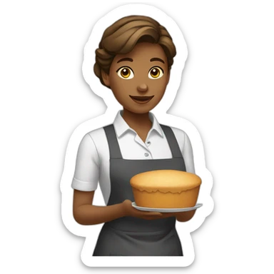 Jeune et belle serveuse sticker