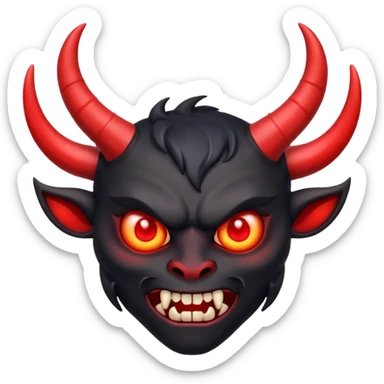 Demonio Negro Con Rojo sticker