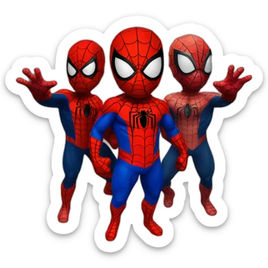 Spiderman points Spiderman trio sticker