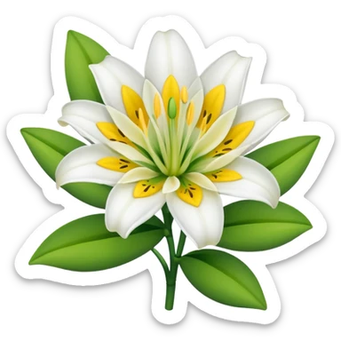 lily flower with eyes and smile no face sticker
