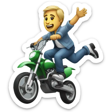 A guy doing a wheelie sticker