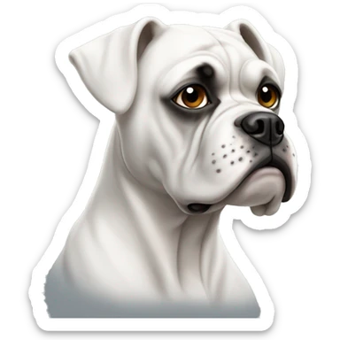 White boxer dog sticker