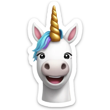 happy face with unicorn horn called penny sticker