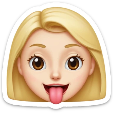 Wide eye wink with tongue sticker