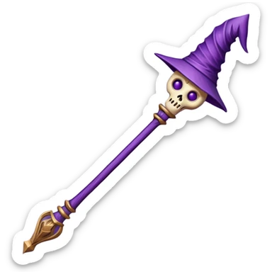 esoteric purple witch staff sticker