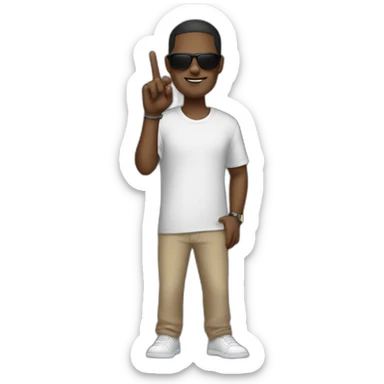Black man wearing sunglasses doing gang sign sticker